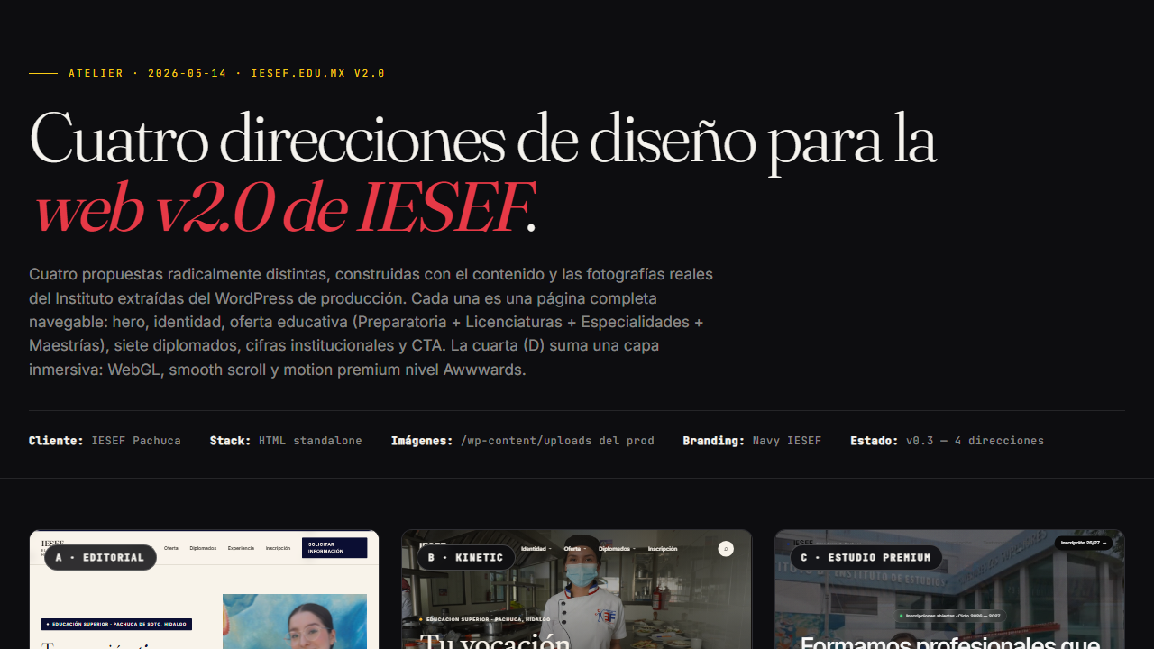 Vista de Rediseño del sitio web institucional